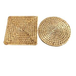 Coasters Woven Straw Coasters pot Coasters -‎ Square Round